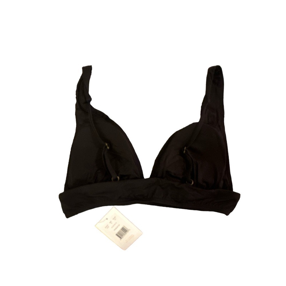 Andie Women's V-Neck Swim The Belize Bikini Top Adjustable Straps Sz M Black NWT - Picture 4 of 8